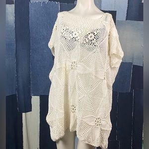Crochet Crew Neck Oversized Top or Dress “Beautifully Made” Sz XL
